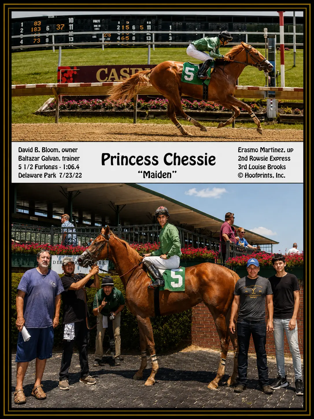 Princess Chessie winner's circle photo — Delaware Park — 7/23/22