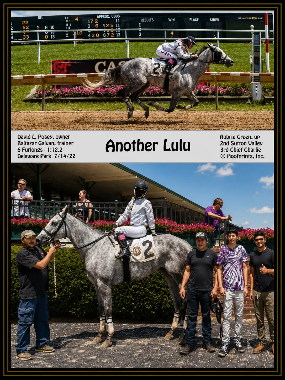 Another Lulu winner's circle photo — Delaware Park — 7/14/22
